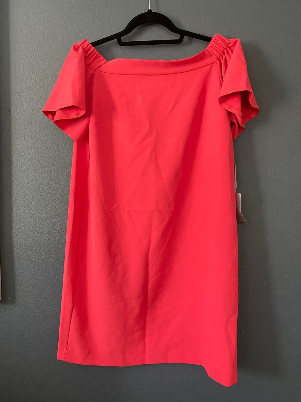 Felicity & coco womens XS coral red pink off shoulder dress nwt